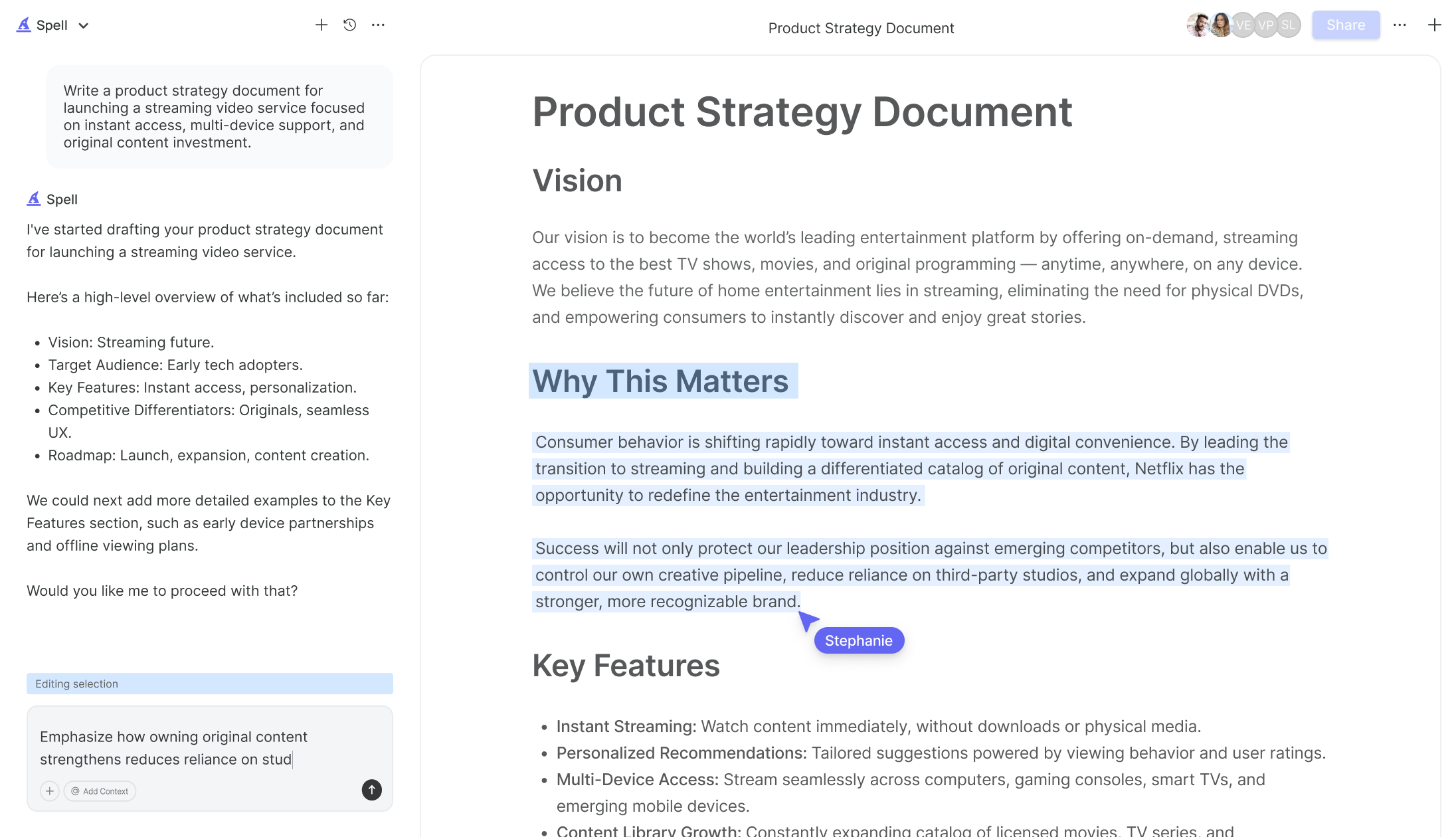 Edit your docs using natural language